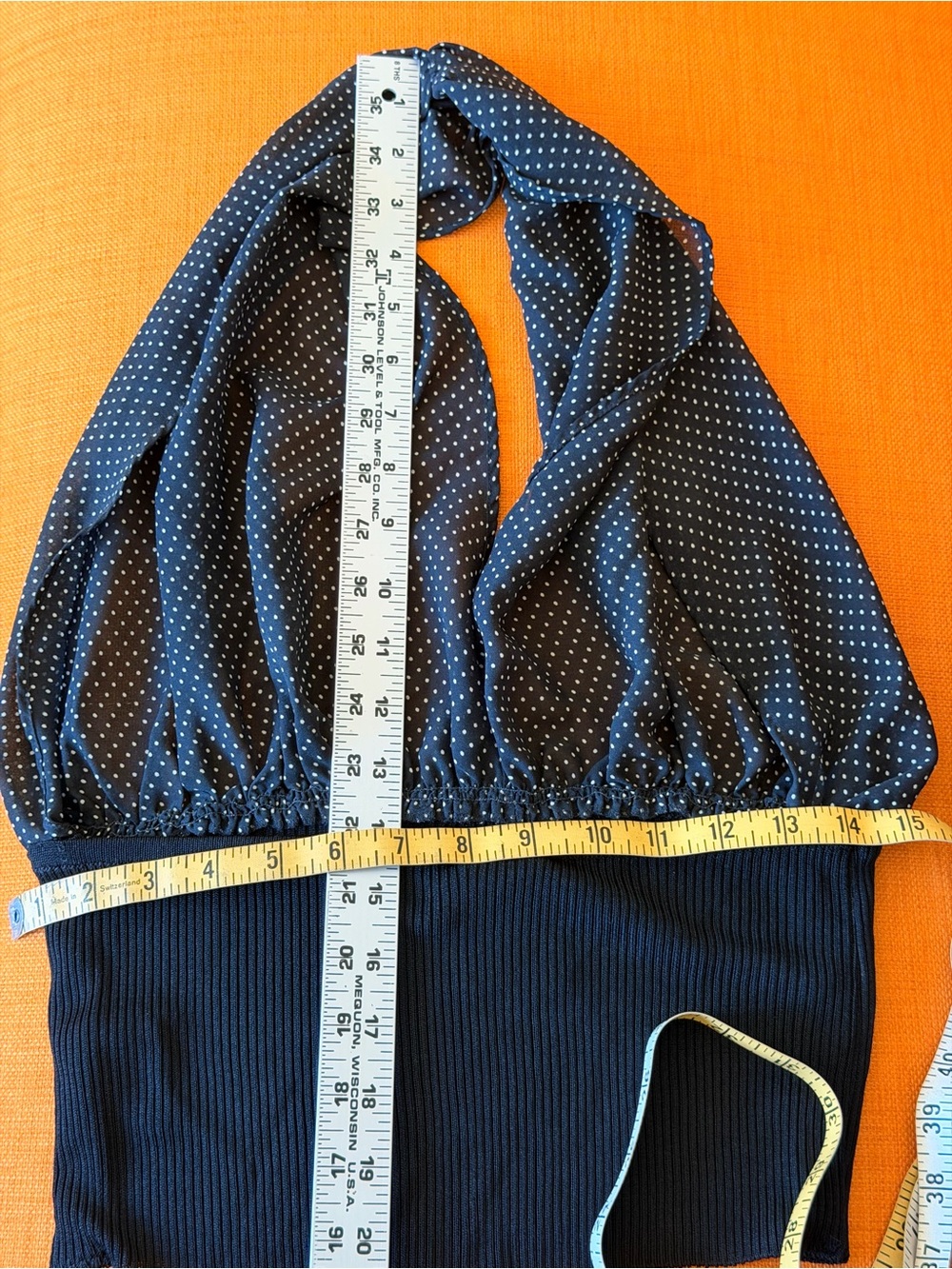 Vintage Navy Polka Dot Halter Top - Picture 8 of 8